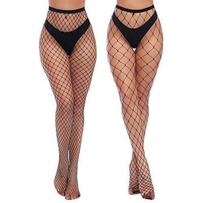 Charmnight Womens High Waist Tights Fishnet Stockings Thigh High Pantyhose 2 ...